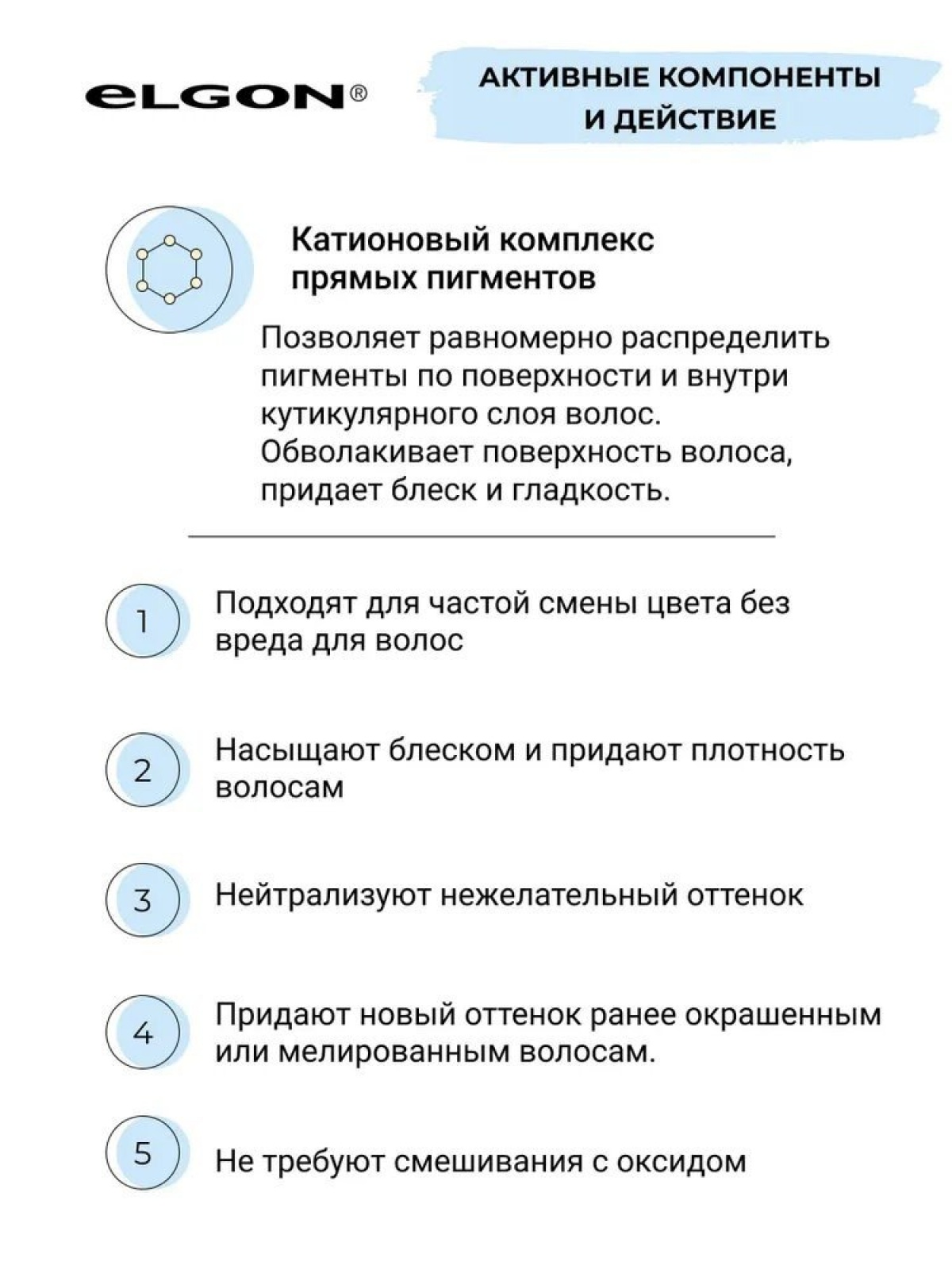 Elgon I LIGHT Краска для волос прямого действия FILTER