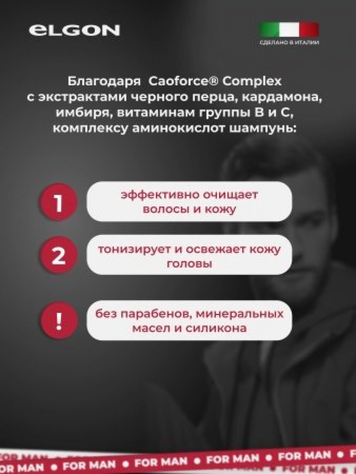 ELGON MAN Шампунь для волос серебристый Silver 250мл