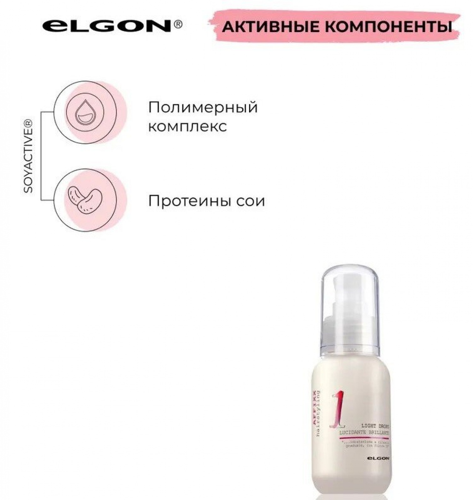 ELGON AFFIXX 1 Флюид для волос для гладкости и блеска Light Drops
