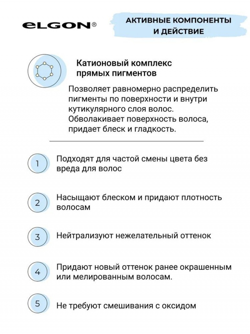 Elgon I LIGHT Краска для волос прямого действия FILTER