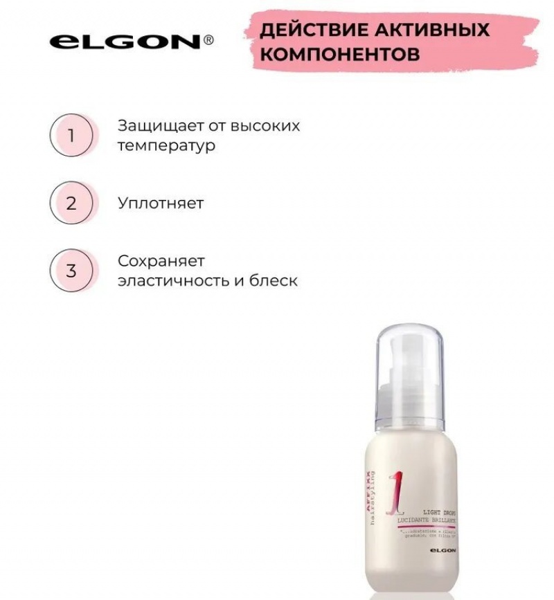 ELGON AFFIXX 1 Флюид для волос для гладкости и блеска Light Drops